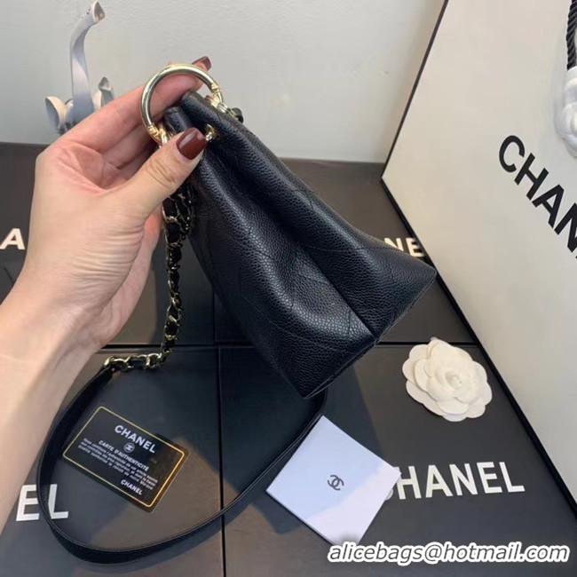 AAAAA Cheapest Chanel Small Calfskin hobo bag AS1461 black