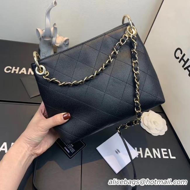 AAAAA Cheapest Chanel Small Calfskin hobo bag AS1461 black