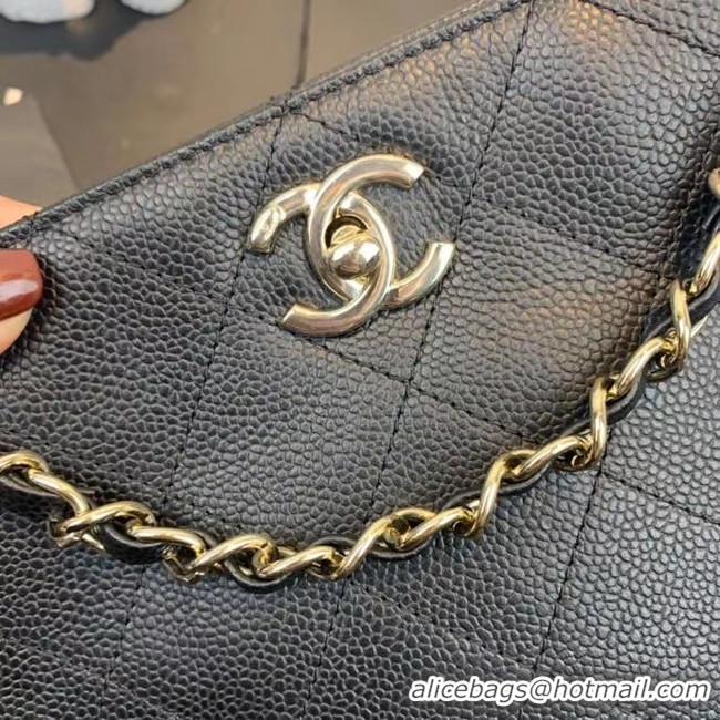 AAAAA Cheapest Chanel Small Calfskin hobo bag AS1461 black