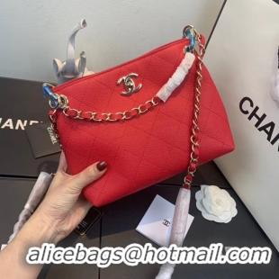 Best Cheap Chanel Small Calfskin hobo bag AS1461 red