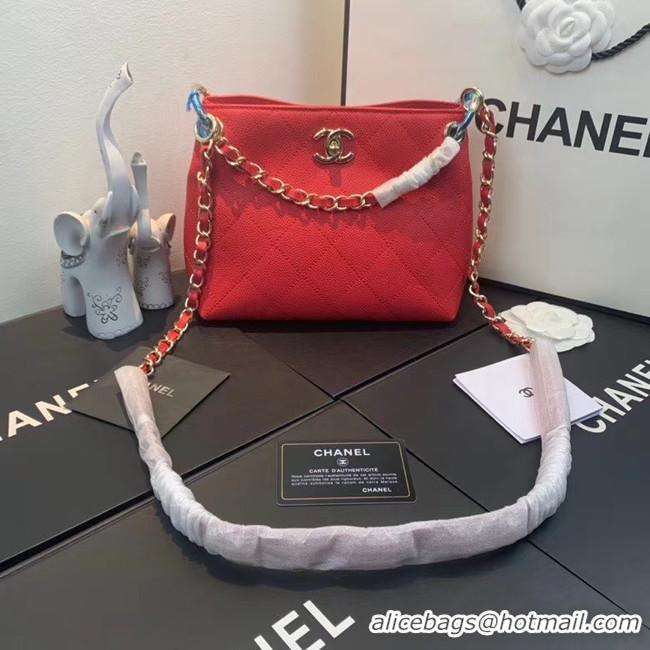 Best Cheap Chanel Small Calfskin hobo bag AS1461 red