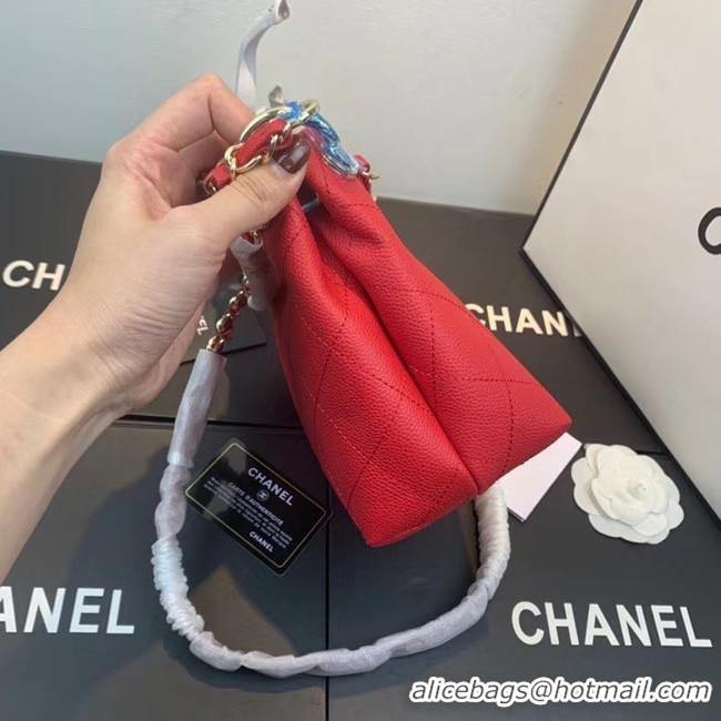 Best Cheap Chanel Small Calfskin hobo bag AS1461 red