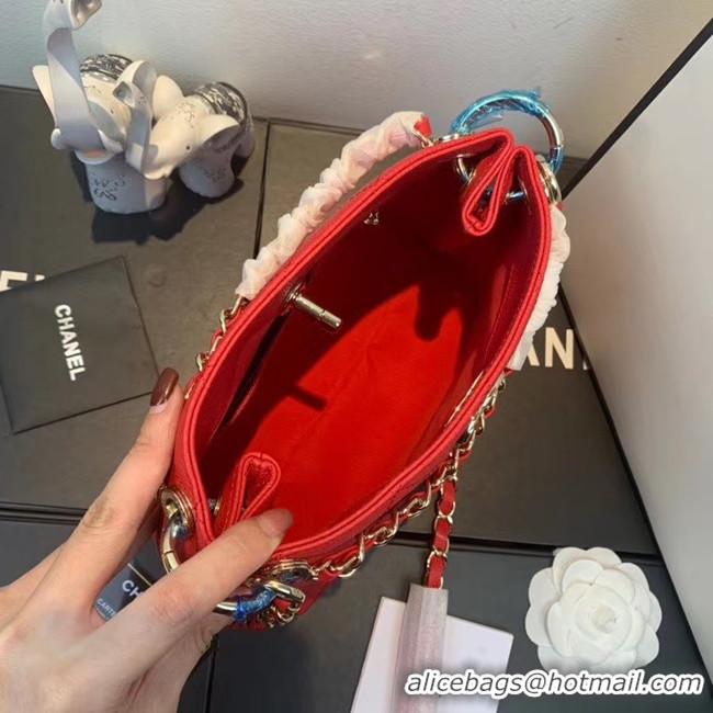 Best Cheap Chanel Small Calfskin hobo bag AS1461 red