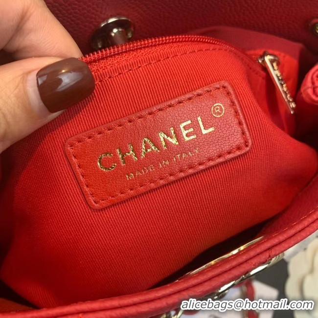 Best Cheap Chanel Small Calfskin hobo bag AS1461 red