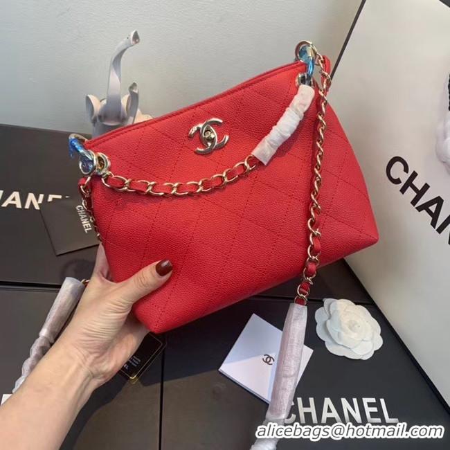 Best Cheap Chanel Small Calfskin hobo bag AS1461 red