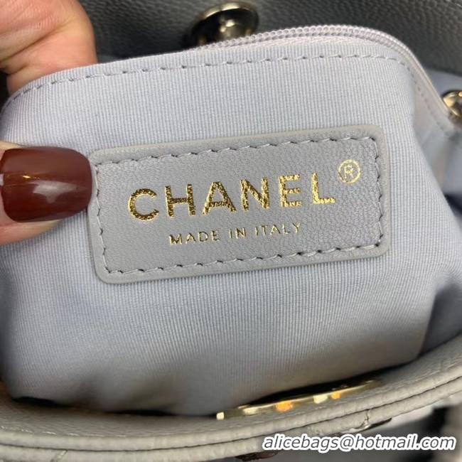 Low Cost Grade Chanel Small Calfskin hobo bag AS1461 grey