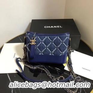 Inexpensive Chanel gabrielle small hobo Denim bag A91810 blue