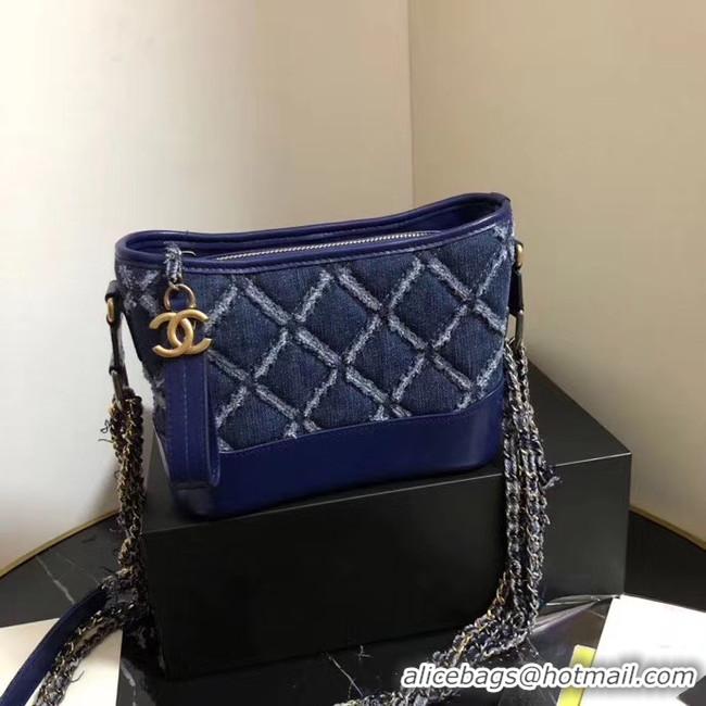 Inexpensive Chanel gabrielle small hobo Denim bag A91810 blue