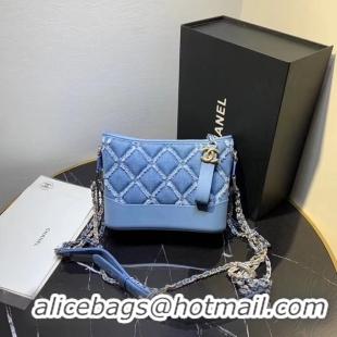 New Design Chanel gabrielle small hobo Denim bag A91810 light blue