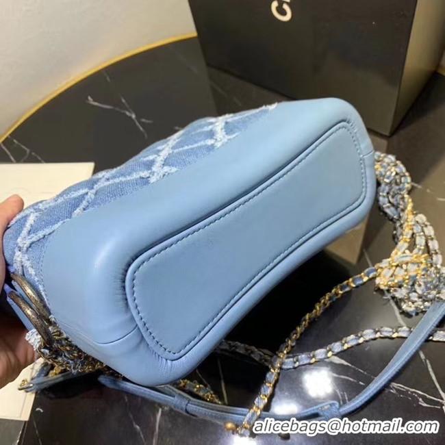 New Design Chanel gabrielle small hobo Denim bag A91810 light blue