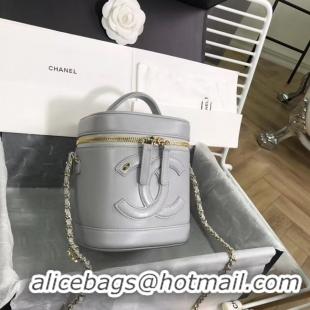 Inexpensive CHANEL vanity case Gold-Tone Metal AS1336 grey