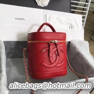 Best Price CHANEL vanity case Gold-Tone Metal AS1336 red