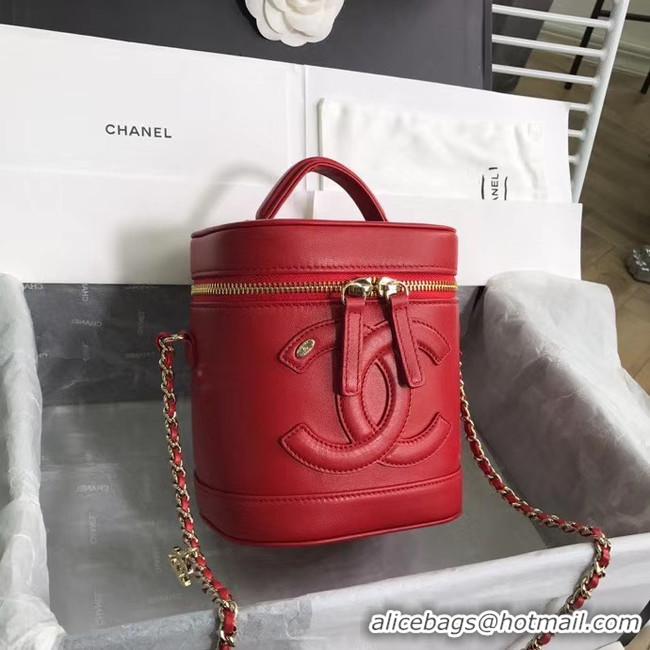 Best Price CHANEL vanity case Gold-Tone Metal AS1336 red