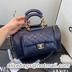 Free Shipping Discount CHANEL Bowling Bag AS1359 Navy