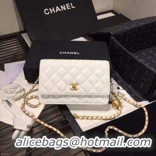 Buy Discount Chanel Original Small classic Sheepskin flap bag AS33814 white