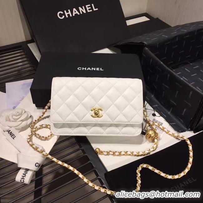 Buy Discount Chanel Original Small classic Sheepskin flap bag AS33814 white