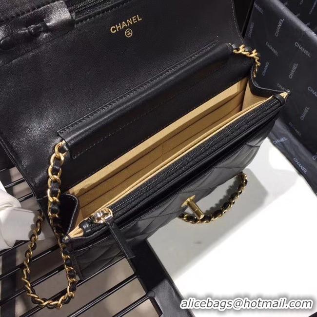 Top Quality Chanel Original Small classic Sheepskin flap bag AS33814 black