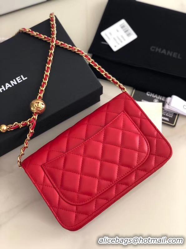 New Design Chanel Original Small classic Sheepskin flap bag AS33814 red