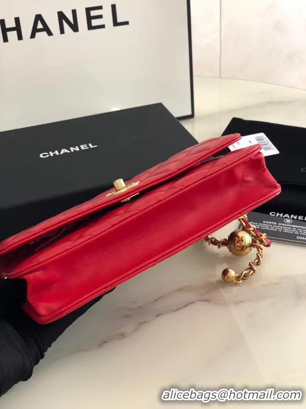 New Design Chanel Original Small classic Sheepskin flap bag AS33814 red