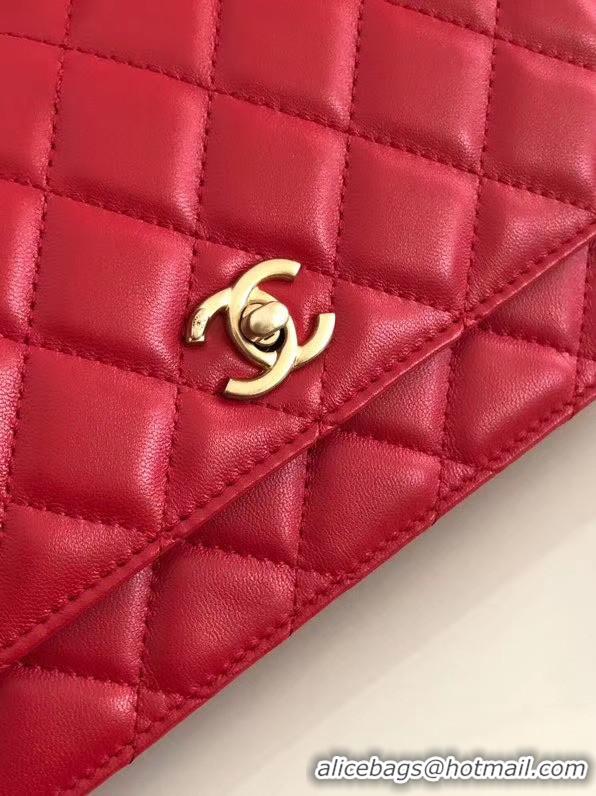 New Design Chanel Original Small classic Sheepskin flap bag AS33814 red