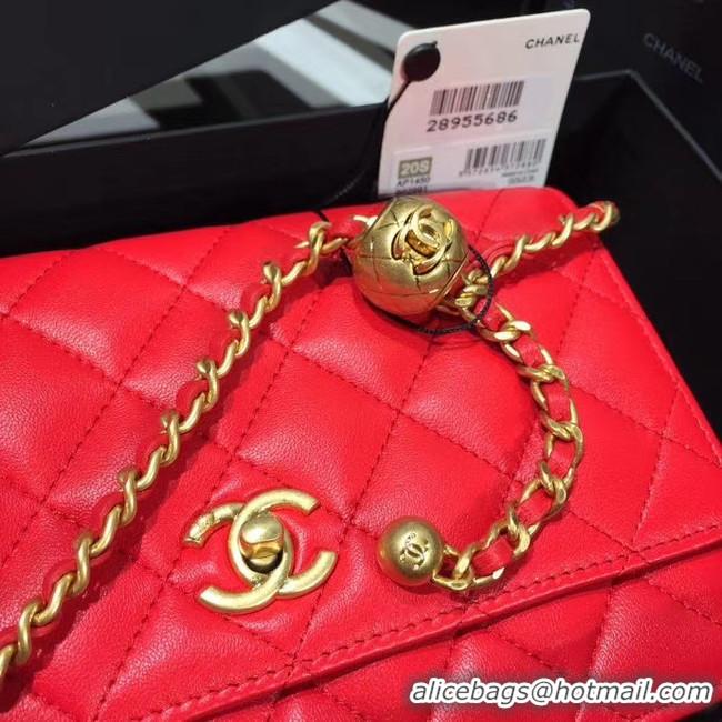 New Design Chanel Original Small classic Sheepskin flap bag AS33814 red