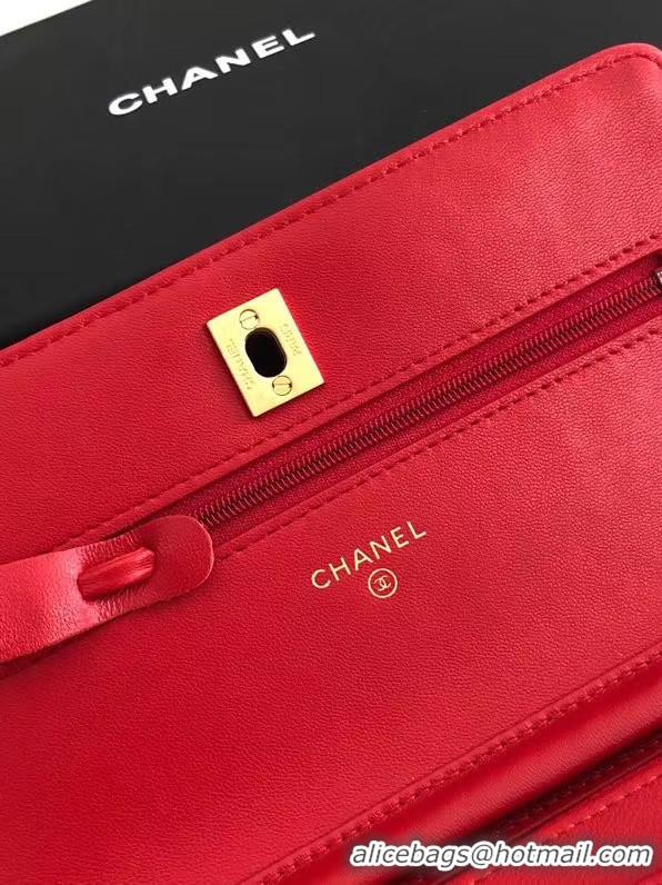 New Design Chanel Original Small classic Sheepskin flap bag AS33814 red