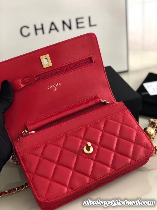 New Design Chanel Original Small classic Sheepskin flap bag AS33814 red