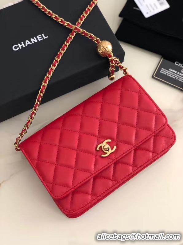 New Design Chanel Original Small classic Sheepskin flap bag AS33814 red