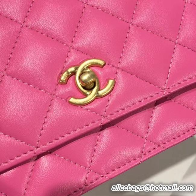 Luxury Classic Chanel Original Small classic Sheepskin flap bag AS33814 rose