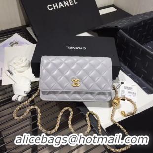 Best Quality Chanel Original Small classic Sheepskin flap bag AS33814 light grey