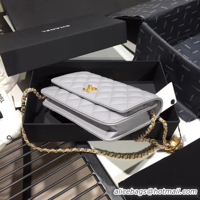 Best Quality Chanel Original Small classic Sheepskin flap bag AS33814 light grey