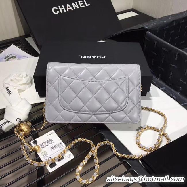 Best Quality Chanel Original Small classic Sheepskin flap bag AS33814 light grey