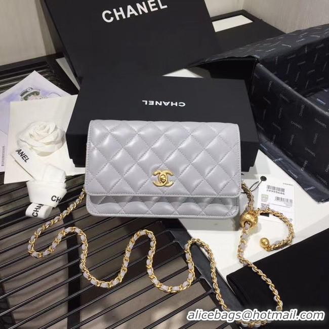 Best Quality Chanel Original Small classic Sheepskin flap bag AS33814 light grey