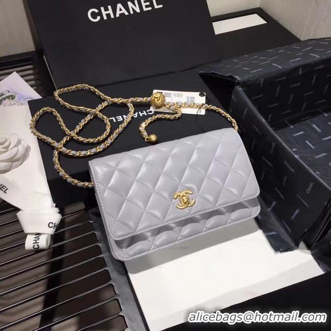 Best Quality Chanel Original Small classic Sheepskin flap bag AS33814 light grey