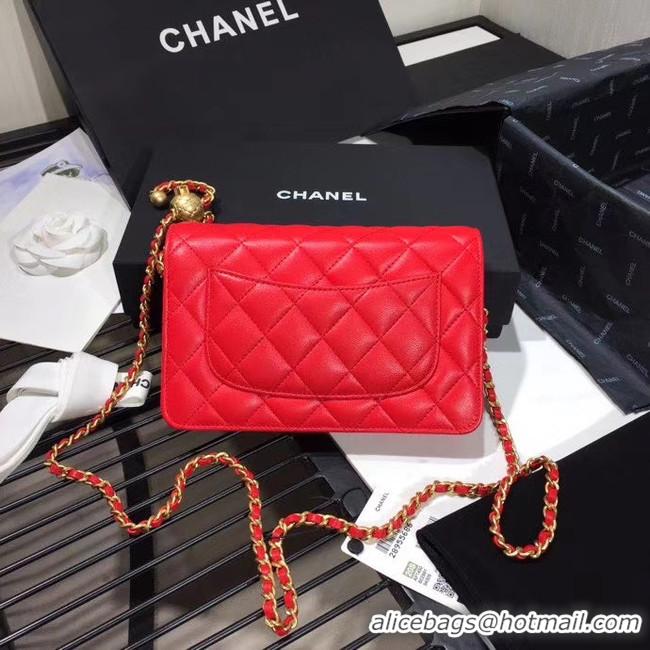 Buy Cheap Chanel Original Small classic Sheepskin flap bag AS33814 red