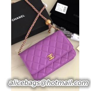 Discount Chanel Original Small classic Sheepskin flap bag AS33814 Lavender