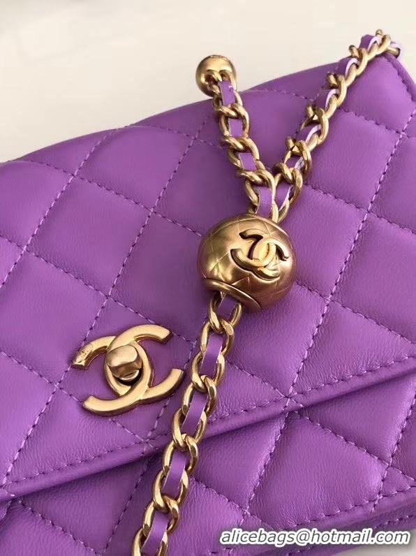 Discount Chanel Original Small classic Sheepskin flap bag AS33814 Lavender