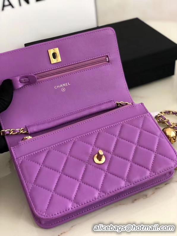 Discount Chanel Original Small classic Sheepskin flap bag AS33814 Lavender