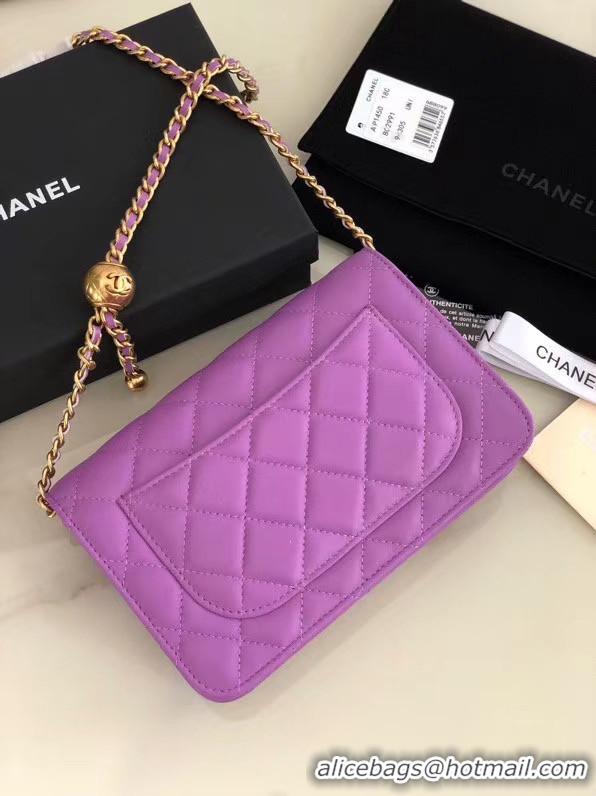 Discount Chanel Original Small classic Sheepskin flap bag AS33814 Lavender