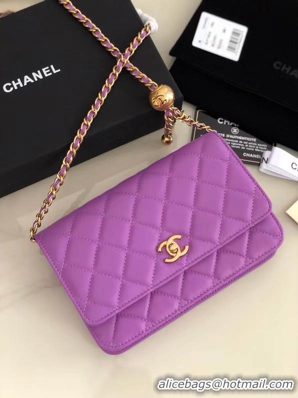 Discount Chanel Original Small classic Sheepskin flap bag AS33814 Lavender