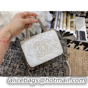 Top Quality Classic Chanel Lambskin flap bag AS1514 white