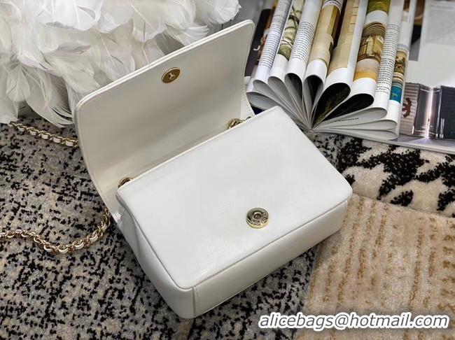 Top Quality Classic Chanel Lambskin flap bag AS1514 white