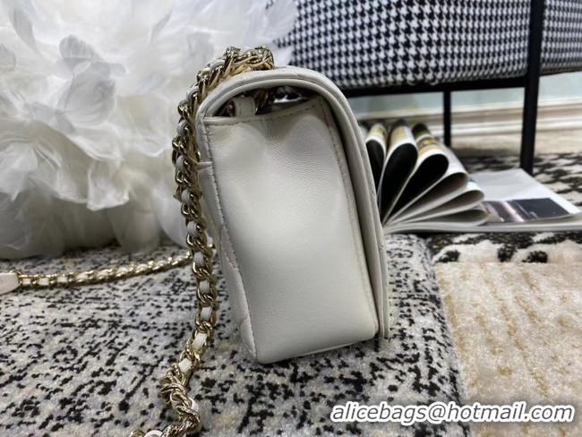 Top Quality Classic Chanel Lambskin flap bag AS1514 white