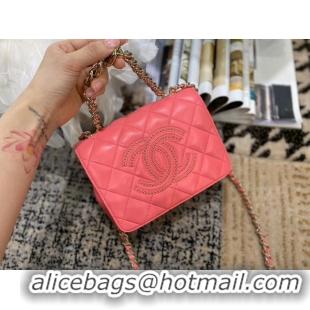 High Quality Cheap Chanel Lambskin flap bag AS1514 pink