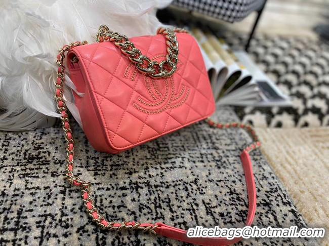 High Quality Cheap Chanel Lambskin flap bag AS1514 pink