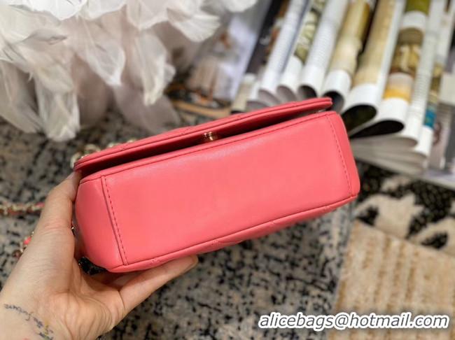 High Quality Cheap Chanel Lambskin flap bag AS1514 pink