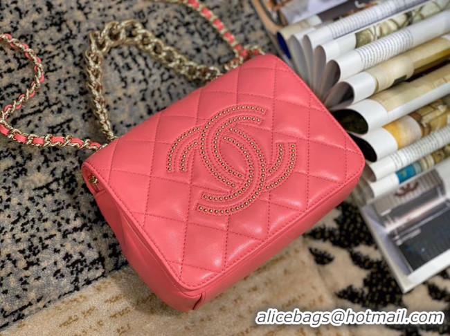 High Quality Cheap Chanel Lambskin flap bag AS1514 pink