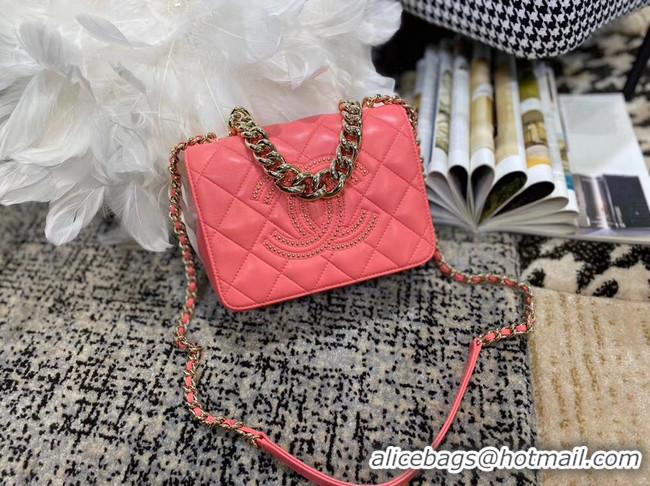 High Quality Cheap Chanel Lambskin flap bag AS1514 pink