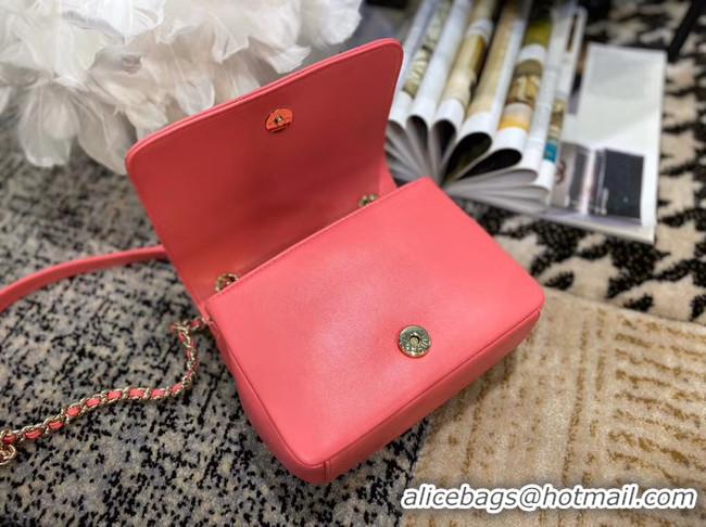 High Quality Cheap Chanel Lambskin flap bag AS1514 pink