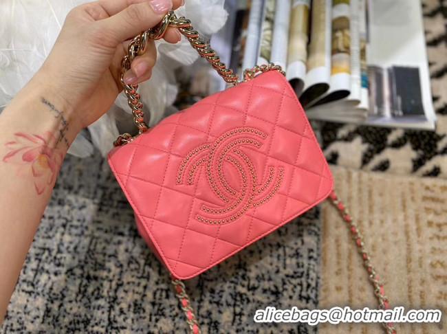 High Quality Cheap Chanel Lambskin flap bag AS1514 pink